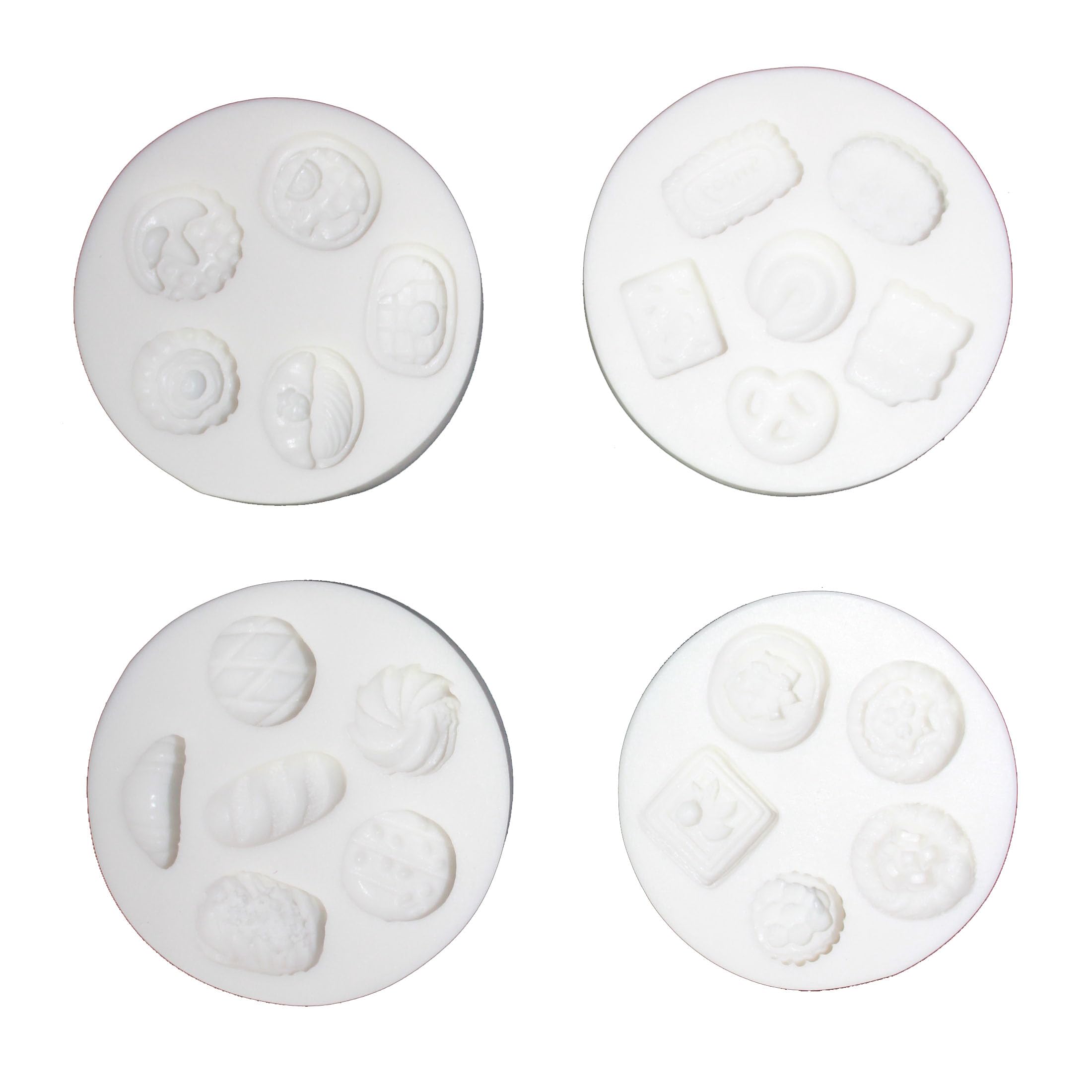 LVDGE Lovely Small Items Silicone Fondant Molds Set For Cake Topper, Gumpaste, Candy & Chocolate, Polymer Clay and More (Round Food Items)
