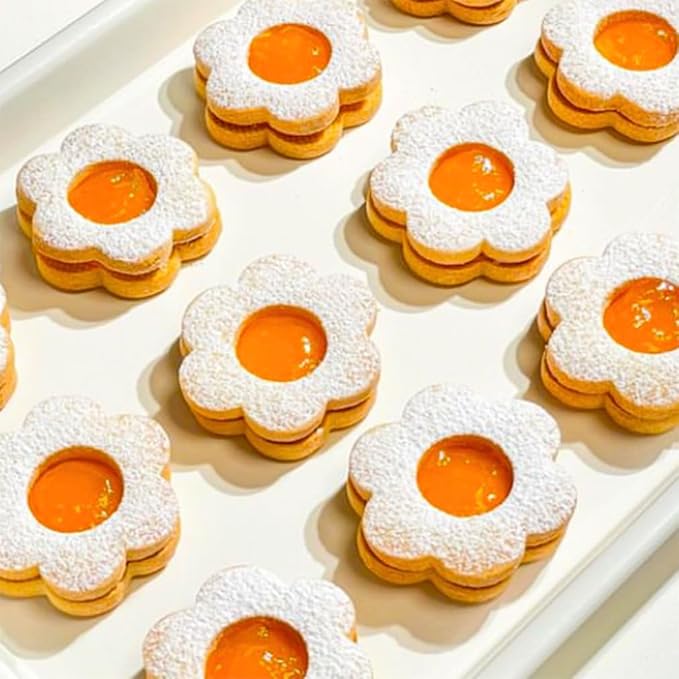 Basic Cookie Cutters 16Pcs, Star Round Flower Snow Shapes Cookie Cutter 4 Size, Biscuit Fondant Cutters Pancake Molds for Baking Decorating Daily Holiday Birthday Party