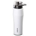 Cupture Action Water Bottle Flip Top with Handle - 22oz Stainless Steel Vacuum-Insulated (White)