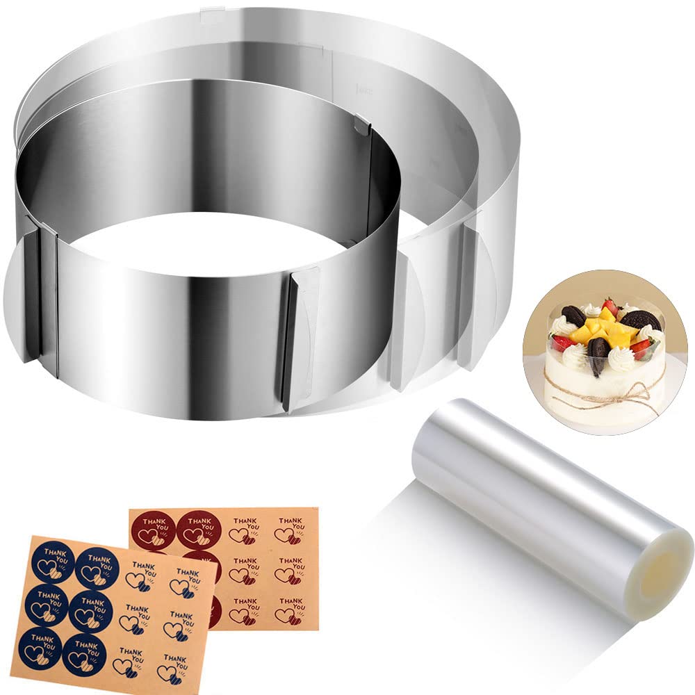 DATANYA Cake Rings Mousse Mold Adjustable 6 to12 Inch Stainless Steel Round Cake Molds for Baking Pastry, Cake Baking Supplies