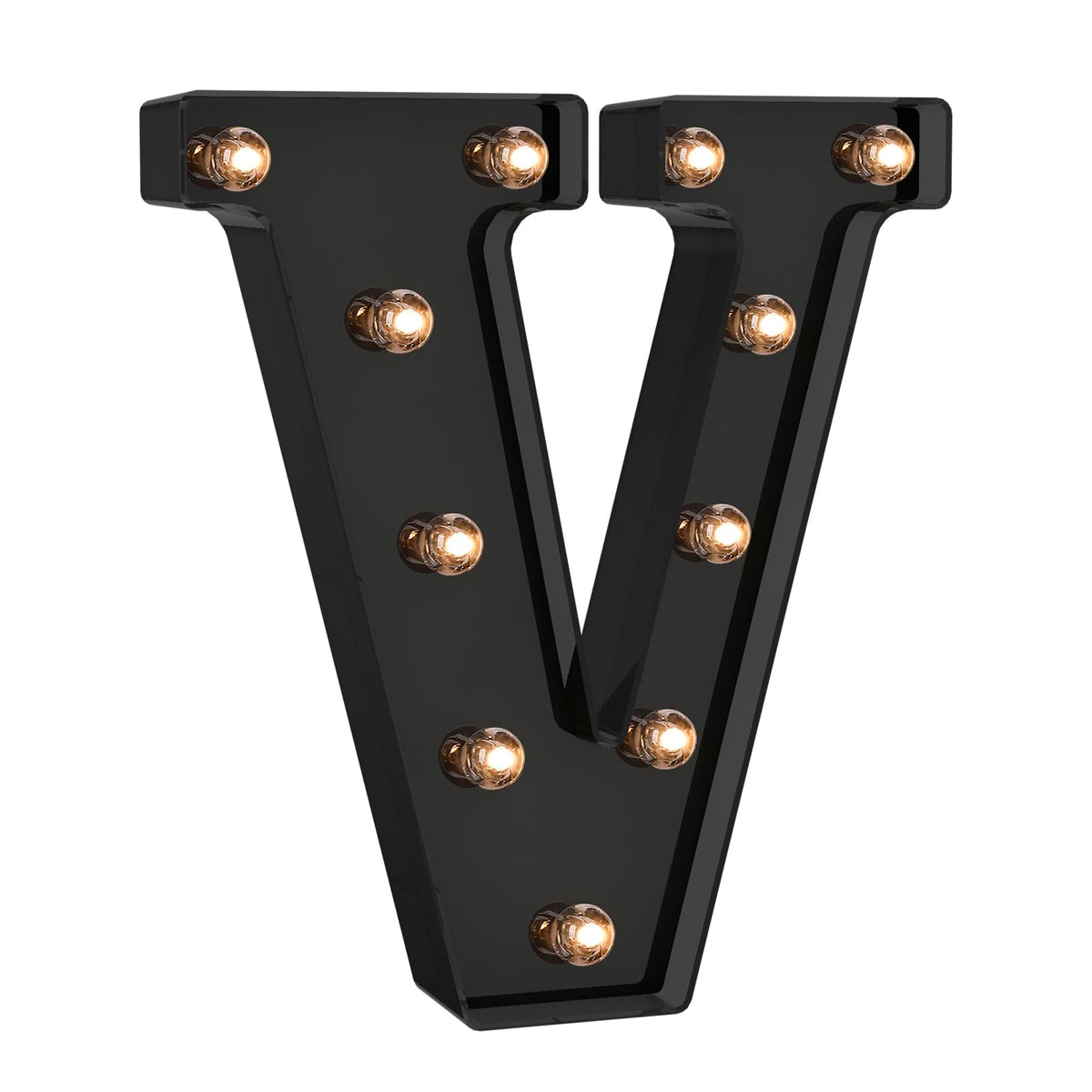 Foaky LED Letter Lights Sign Marquee Light Up Letters Sign for Night Light Wedding/Birthday Party Battery Powered Christmas Lamp Home Bar Decoration(V)