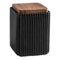 Jueison Ceramic Storage Jars Modern Airtight Coffee Canisters With Lid (Black,Small size,13cm*10cm)