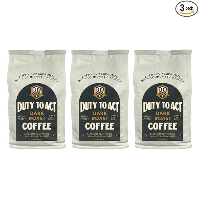 Duty to Act Dark Roast Whole Coffee Beans, 2 lbs (Pack of 3)