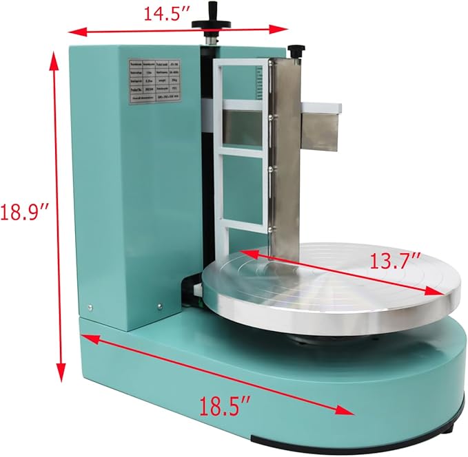 Cake Cream Spreading Coating Smearing Machine Cake Decorating Coating Machine Cake Cream Smoother Adjustable Cake Scraper for 4-12inch Cake 304 Stainless Steel Green