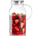 CMLKLZD 1 Gallon Glass Pitcher with Lid and Handle, Glass Water Carafe for Hot/Cold Water, Large Jug for Iced Tea, Coffee, Juice and Homemade Beverage