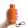 Exllena Small Water Bottle 12oz with Clip, Double Wall Stainless Steel Vacuum Small Insulated Water Bottle Keeps Drinks Cold 24 Hrs/Hot 12 Hrs for Kids Handbag School BPA Free (Bright Orange)