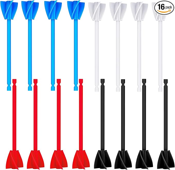 16 Pcs Epoxy Resin Mixer Paddles, Reusable Plastic Mixing Paddle Paint Stirrer for Drill, Multipurpose Helix Drill Mixer Attachment for Mixing Epoxy Resin Paint Silicone Molds, Works with Most Drills
