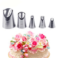 FantasyDay 5 piece Stainless Steel Rose Flower Piping Tips Piping Nozzles Cake Decorating Supplies Cookies Cupcake Icing Decorating Supplies Decorating Kits Frosting Icing Tips Baking Set Tools #4