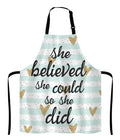 Lefolen She Believed She Could So She Did Inspirational Quotes Adjustable Bib Apron Kitchen Cooking Baking Gardening Apron for Women Men