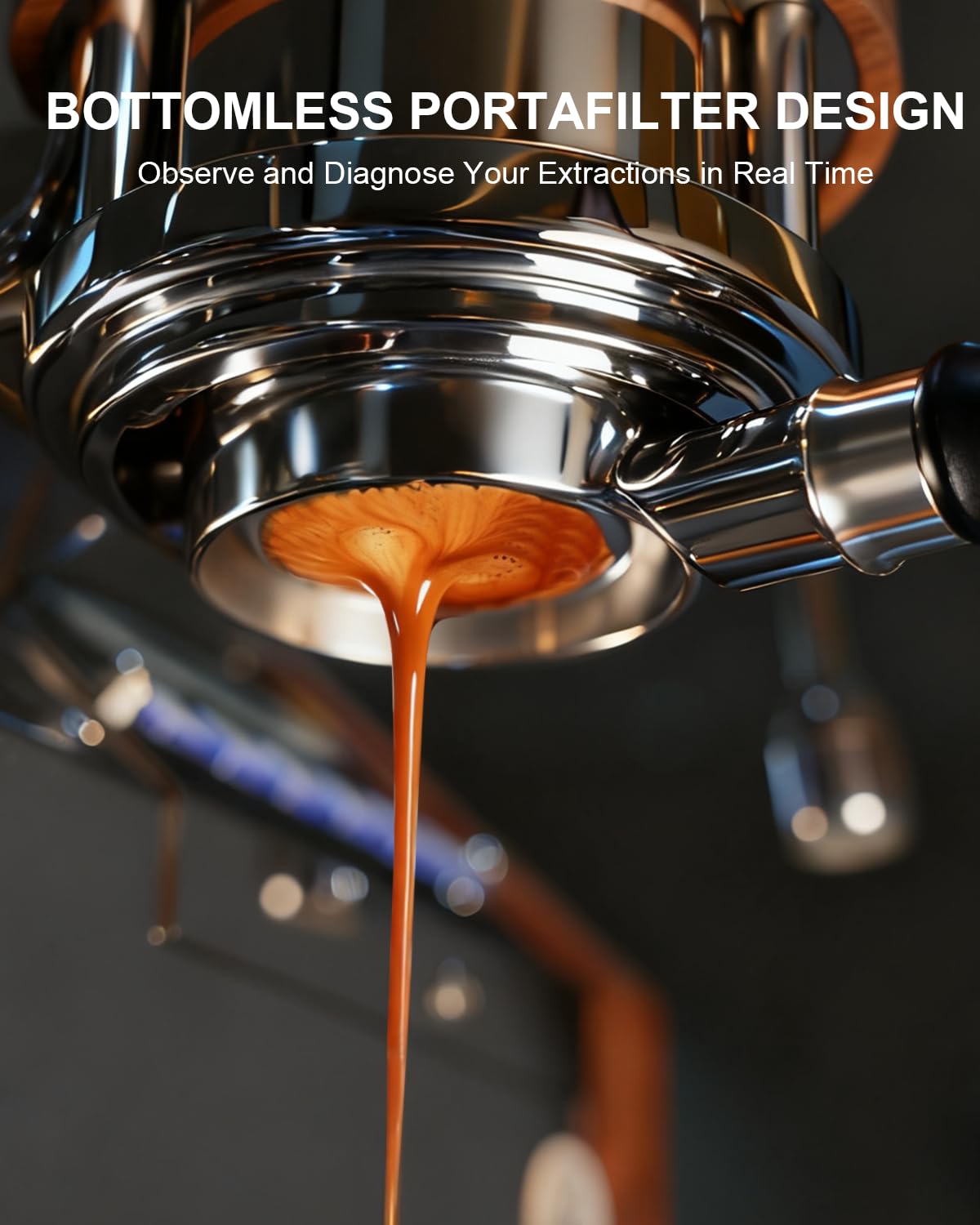 58mm Bottomless Portafilter For Breville, 2 Ears Slim Naked Portafilter Fits Breville Espresso Machines BES900XL, BES920XL, BES980XL, BES990BSS with Aluminum Handle, 18g Double Shot Filter Basket