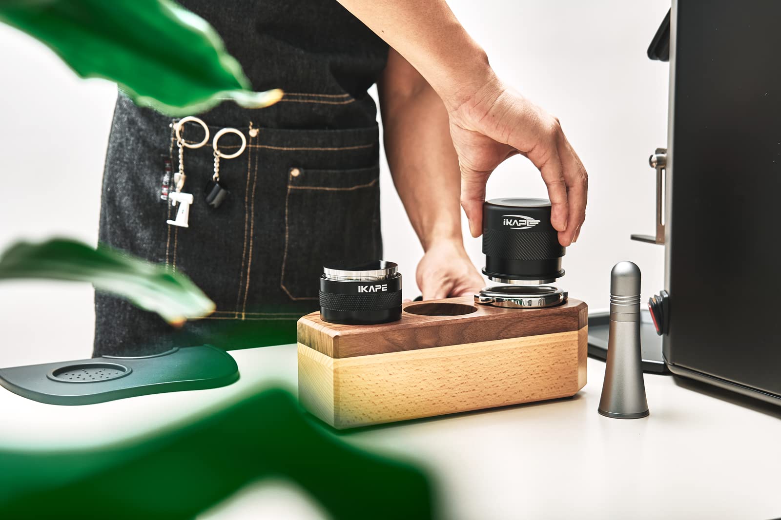 IKAPE 51mm Espresso Tamper, Premium Barista Coffee Calibrated Tamper with Spring Loaded, 100% Stainless Steel Tamper Compatible with All 51MM Bottomless Portafilter (Black)
