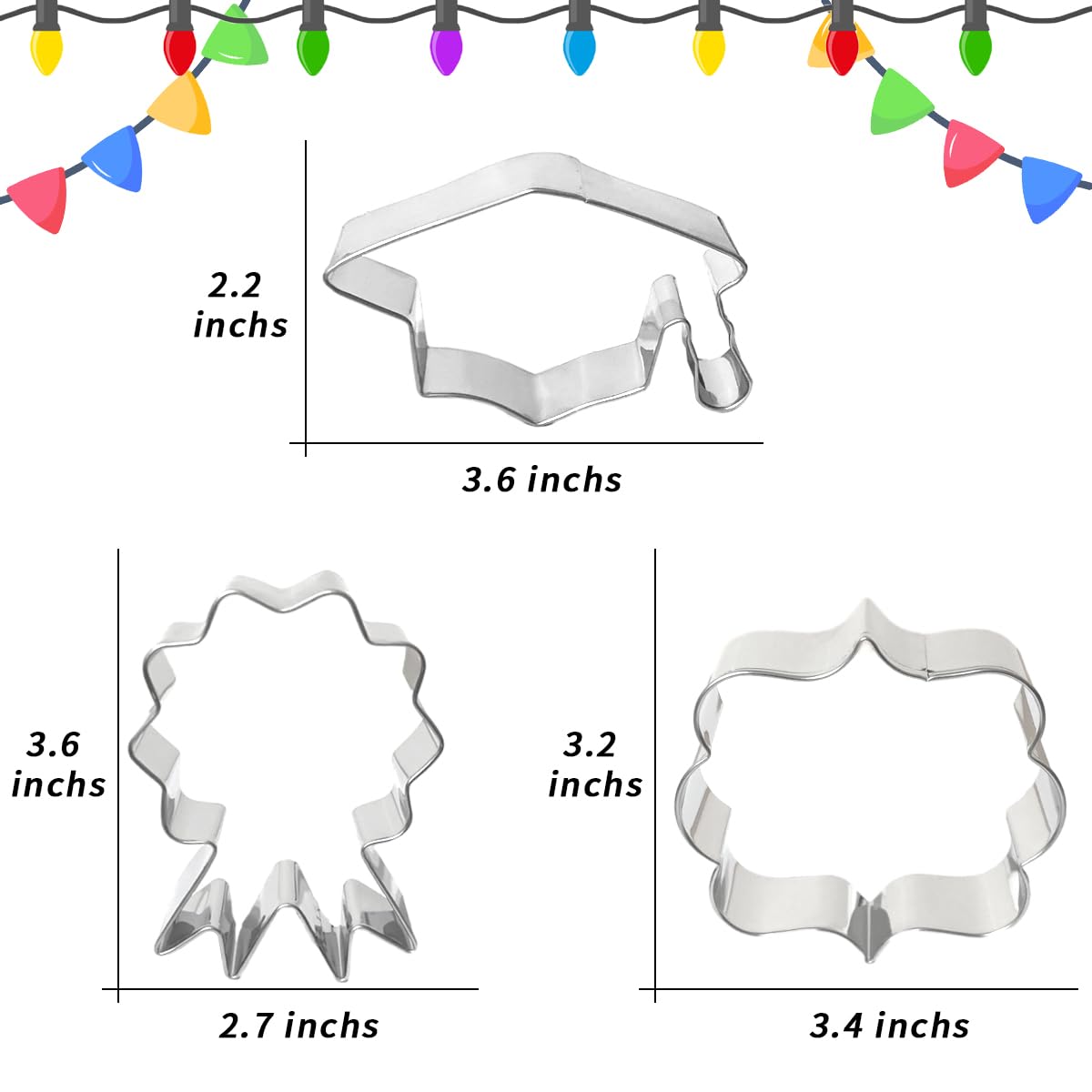 Kanehosi Graduation Cookie Cutters 6Pcs for Celebration Kitchen Baking