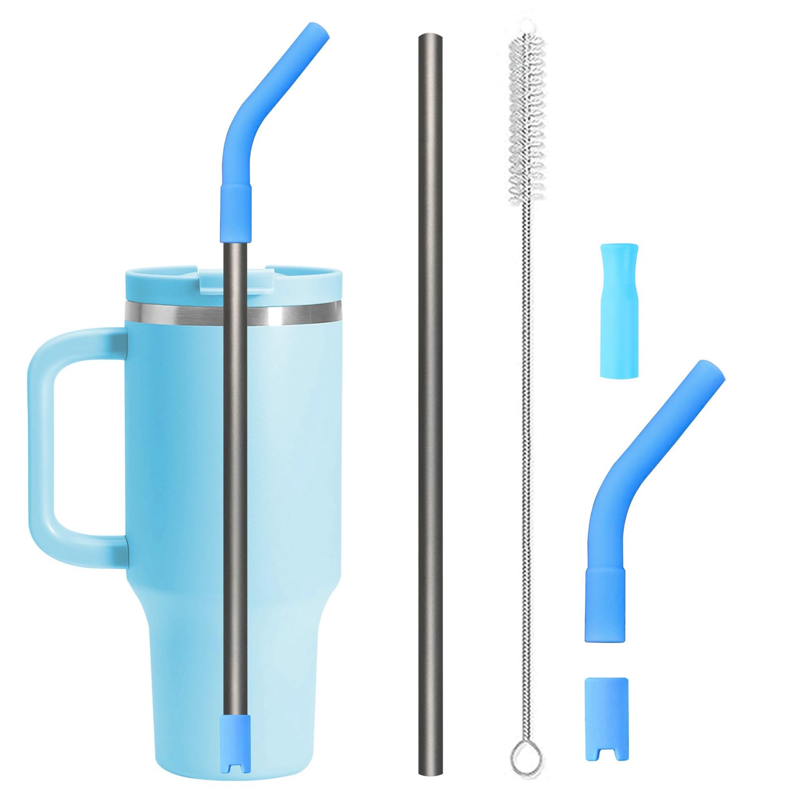 Quality Upgraded 8.5In Medical-Grade Pure Titanium Straw Set 1PCS, Lightweight, Corrosion Resistance, No Metal Flavor, BPA Free, Eco-Friendly Metal Straws Reusable, Suitable For Sensitive Bodies
