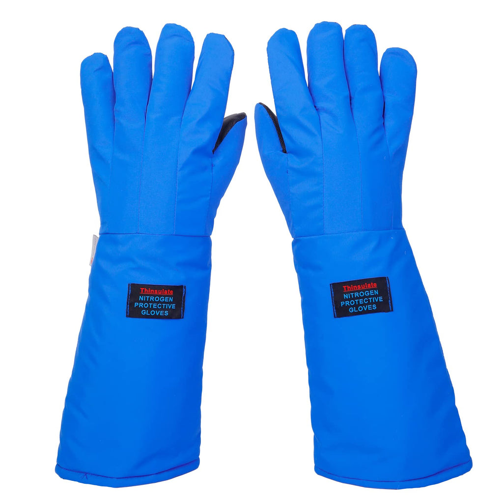 egowz Cryogenic Gloves Low Temperature LN2 Liquid Nitrogen Protective Gloves Cold Storage Safety Frozen Gloves (Black Mid Arm Length/15 inch)