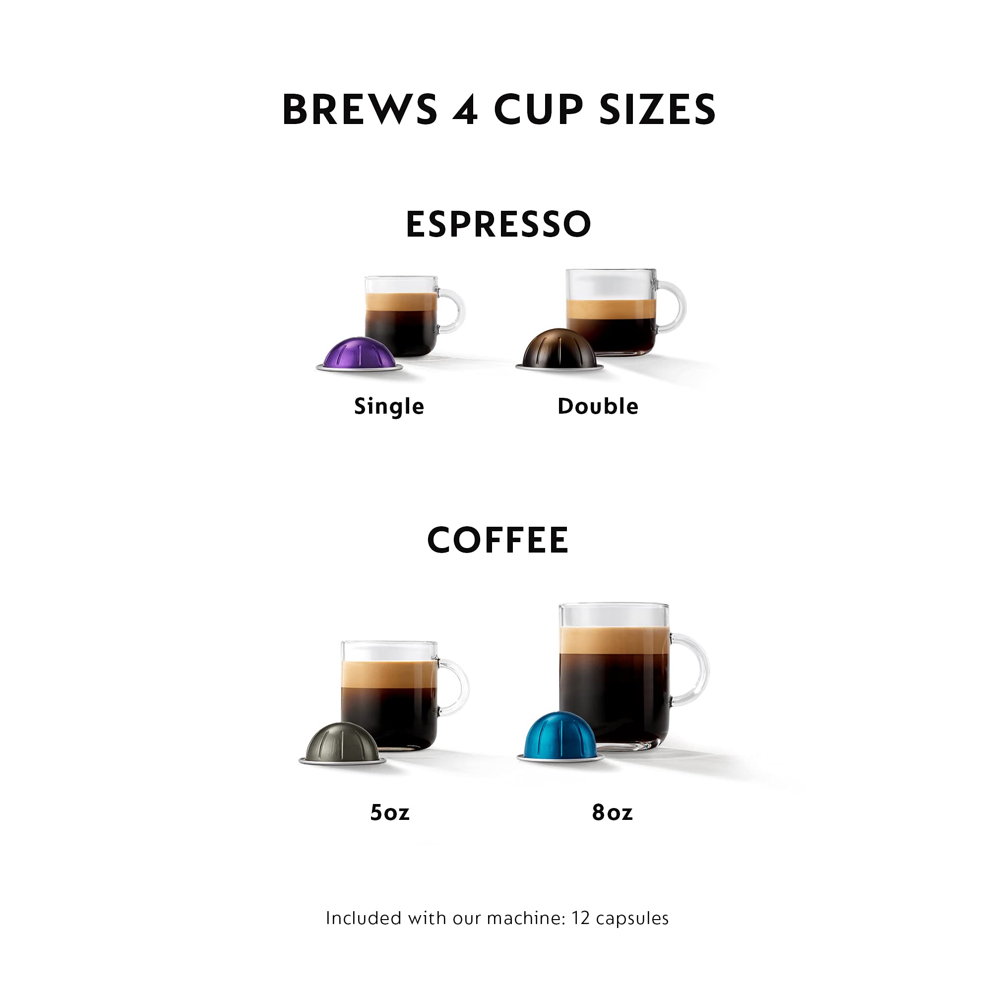 Nespresso Vertuo Plus Deluxe Coffee Machine with Milk Frother, Matte Black