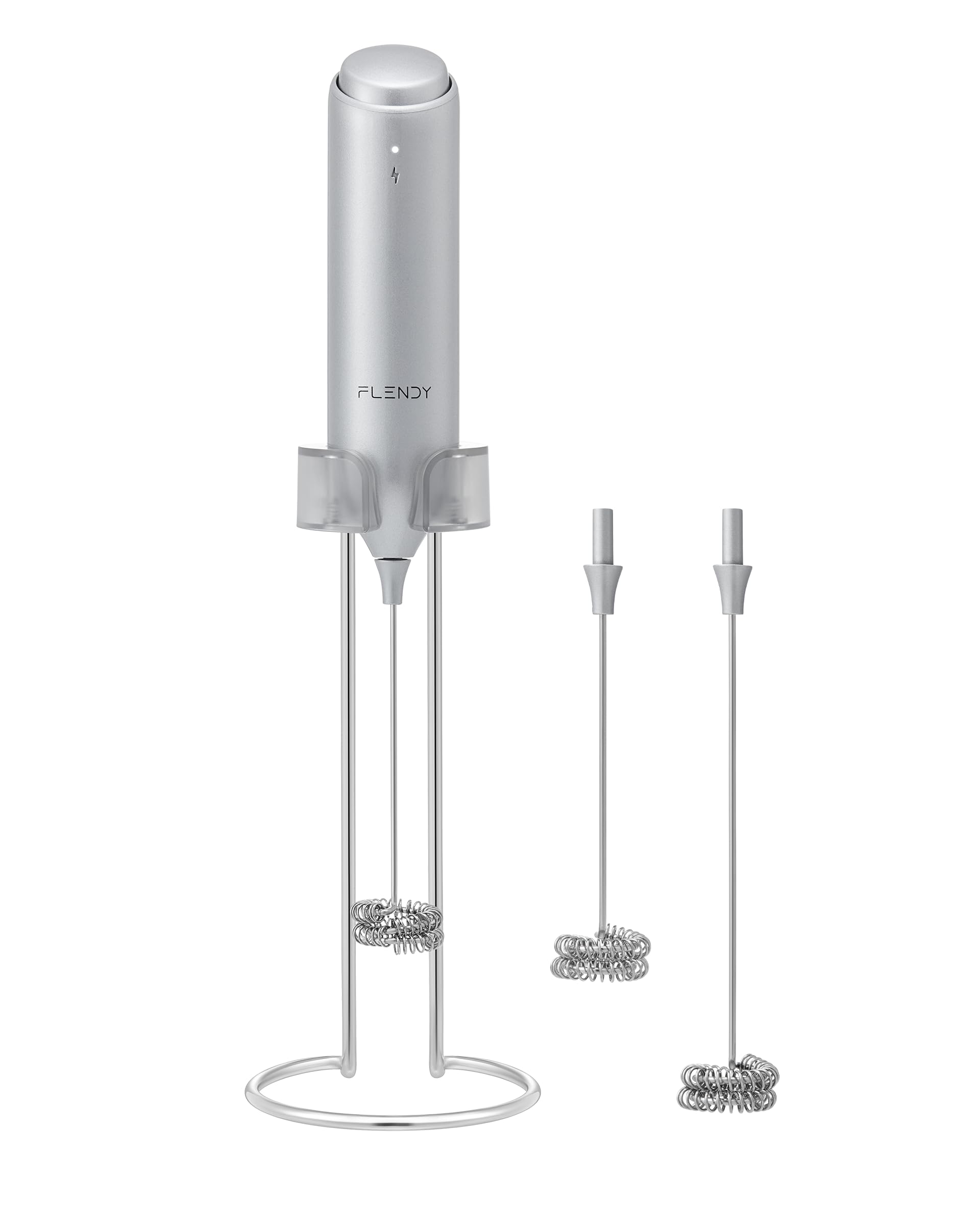 Flendy Rechargeable Milk Frother Handheld with Charging Stand
