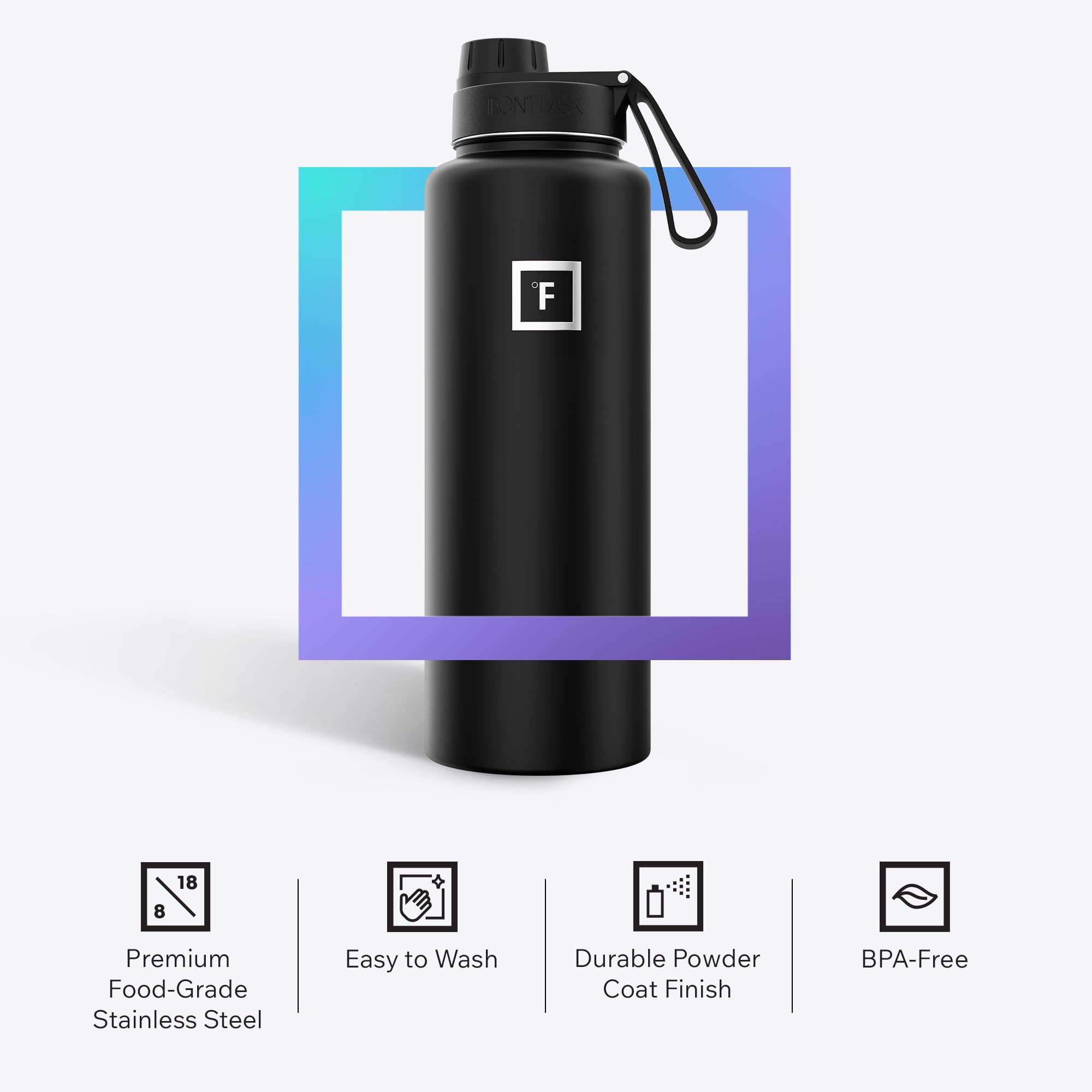 IRON °FLASK 40 oz Wide Mouth Water Bottle with Spout