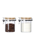 KKC HOME ACCENTS Glass Canisters with Airtight Lids 27oz, Jars Set of 2