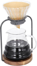 SOTECH Pour Over Coffee Dripper Stand Transparent Glass Dripper Server with Paper Coffee Filters Manual Hand Drip Coffee Brewing Kit for Home Office Camping