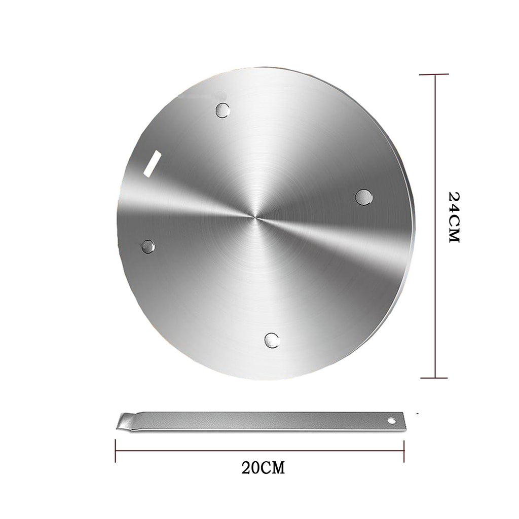 Heat Diffuser Plate, Grouarty Stainless Steel Cooking Induction Adapter Simmer Plate for Electric Gas Glass Cooktop Hob Ring, Induction Cooktop Converter Plate With Handle 9.45inch