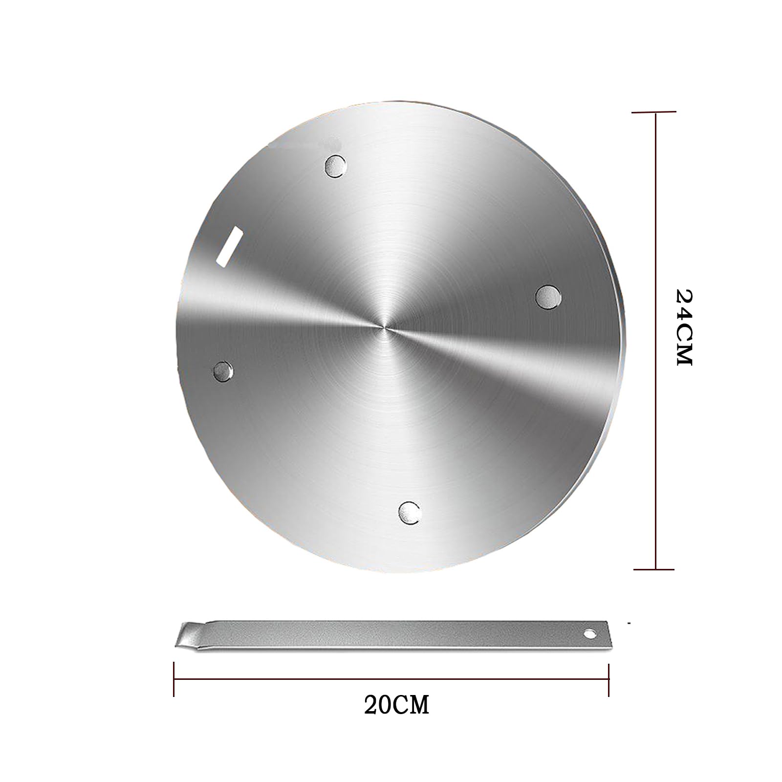 Heat Diffuser Plate, Grouarty Stainless Steel Cooking Induction Adapter Simmer Plate for Electric Gas Glass Cooktop Hob Ring, Induction Cooktop Converter Plate With Handle 9.45inch