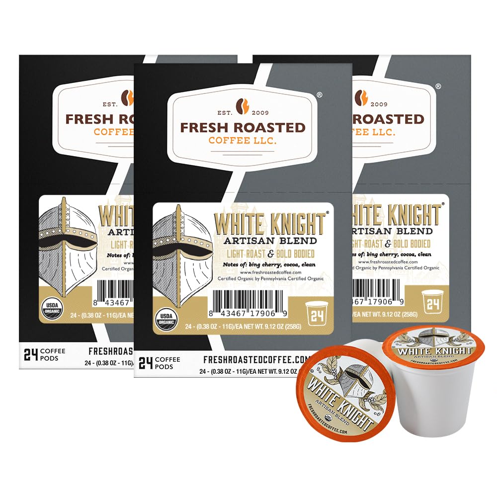 Fresh Roasted Coffee, Organic Bali Blue Moon K-Cup Pods for Keurig Brewers, Medium Roast, USDA Organic, Kosher, 24 Count (Pack of 3)