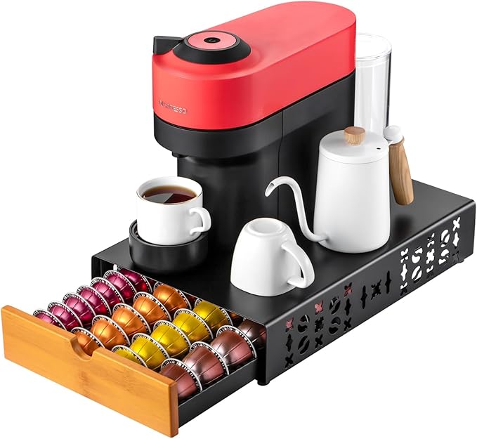 FlagShip for Nespresso Pod Holder Coffee Pod Organizer for Vertuo Pod Storage Morden Design Large Capacity Fits All Size Vertuo Pods