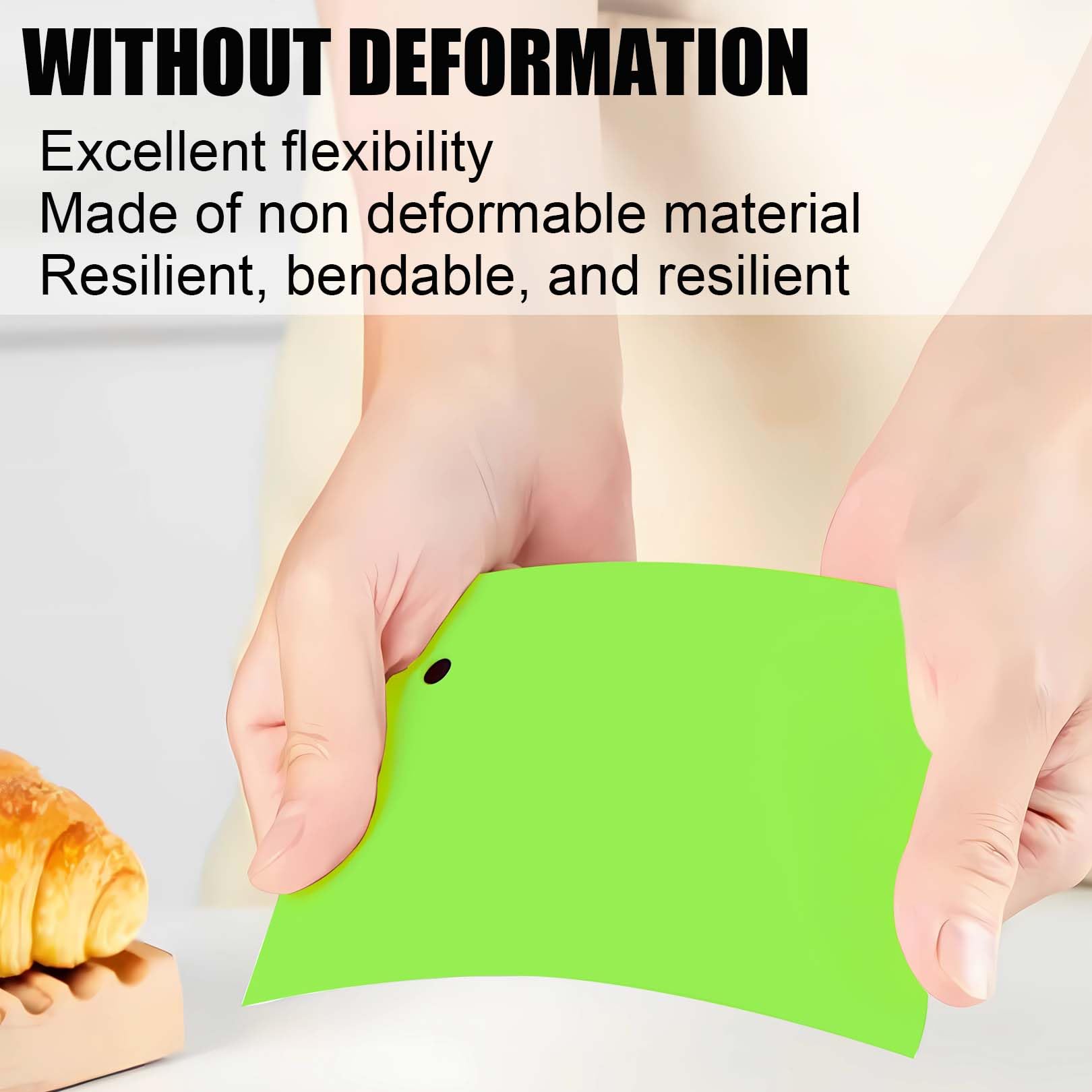 MMYQXI Dough Scraper Plastic Bench Scraper, Dough Scraper Tool Dough Cutter, Flexible Bench Scraper for Making Bread Pizza, 4 PCS