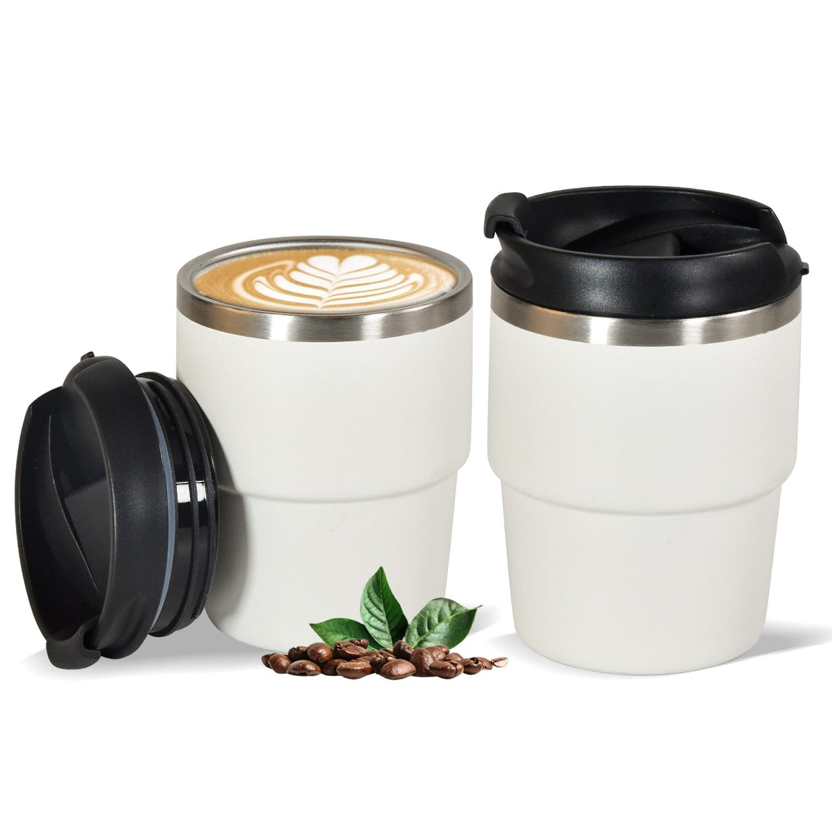 CHLJAR Espresso Cups, 6oz Insulated Espresso Cup Set of 2, Espresso Shot Cups, Stainless Steel Espresso Glasses, Stackable Mini Tumbler, Small Cup for Coffee