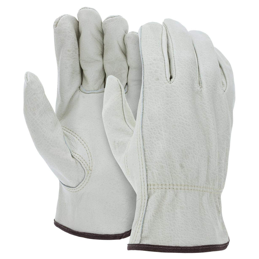 ATERET 24 Pairs Small Heavy Duty Durable Cowhide Leather Work Gloves I Driver Gloves for Truck Driving, Warehouse, Gardening, Farming