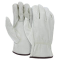 ATERET 24 Pairs Small Heavy Duty Durable Cowhide Leather Work Gloves I Driver Gloves for Truck Driving, Warehouse, Gardening, Farming