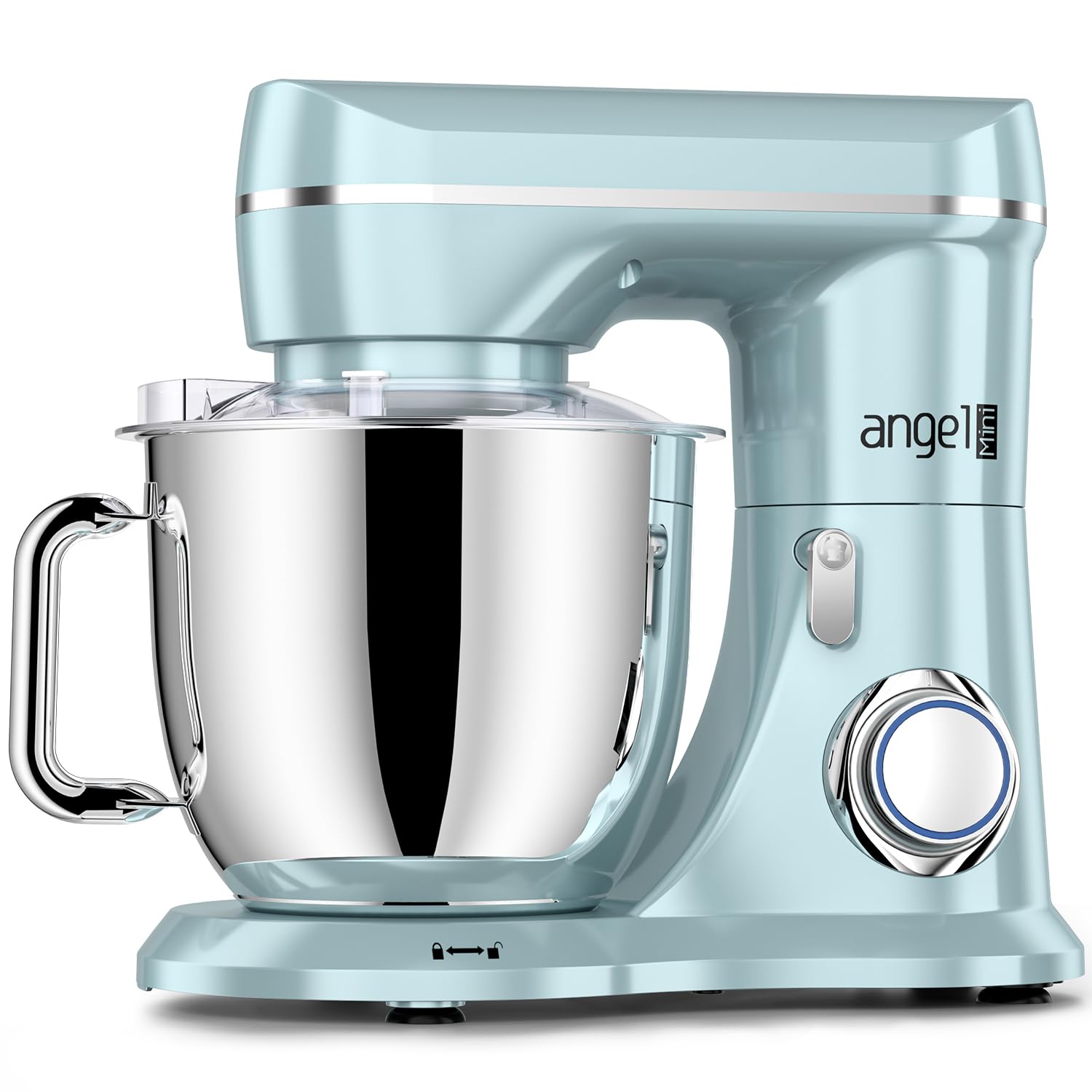 Mini Angel Stand Mixer,10-Speed Kitchen Electric Mixer,Tilt-Head Food Mixer with Dough Hook, Wire Whisk, Flat Beater, Stainless Steel Bowl (Blue2, 5QT)