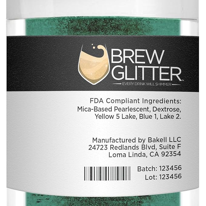 Dark Green BREW GLITTER Edible Glitter For Drinks, Cocktails, Beer, Garnish Glitter & Beverages | KOSHER & HALAL Certified | 100% Edible & Food Grade | Vegan, Gluten, Nut Free (25g, Dark Green)