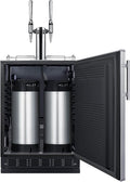 Summit Appliance 24" Wide Beer Kegerator/Refrigerator Combo, Two 1/6 Sixtel Kegs, Black Interior, Caster Wheels, Residential/Commercial Use (RHD, Nitro Coffee)