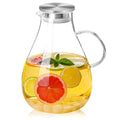 UNBREAKABLE - 1 Gallon Glass Pitcher – 3800ml Heat-Resistant Borosilicate Water Jug with Stainless Steel Lid, Easy to Clean, Handmade Carafe for Hot & Cold Drinks – Modern Style for Home or Office