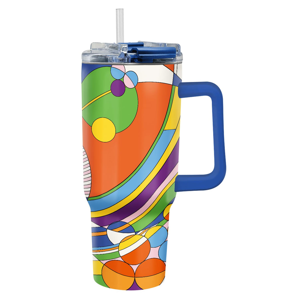 RainCaper 18/8 Stainless Steel Insulated Water Tumbler with Straw | 30oz, BPA-Free, Double Wall for Hot & Cold | Travel-Friendly, Cup Holder Ready (Frank Lloyd Wright March Balloons)