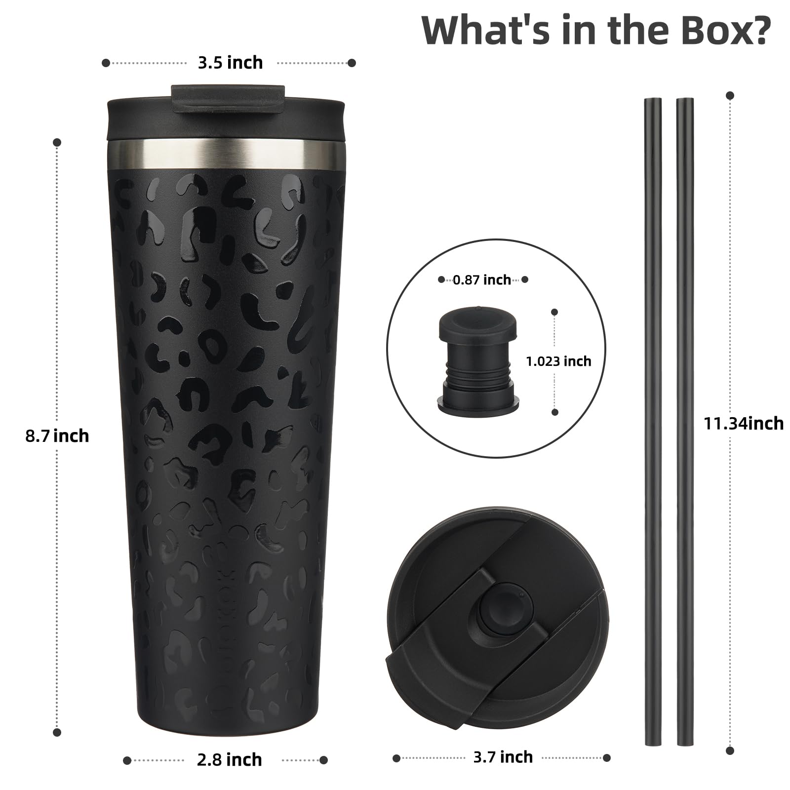 BJPKPK 26 oz Coffee Tumbler with Straw, Insulated Stainless Steel Cup