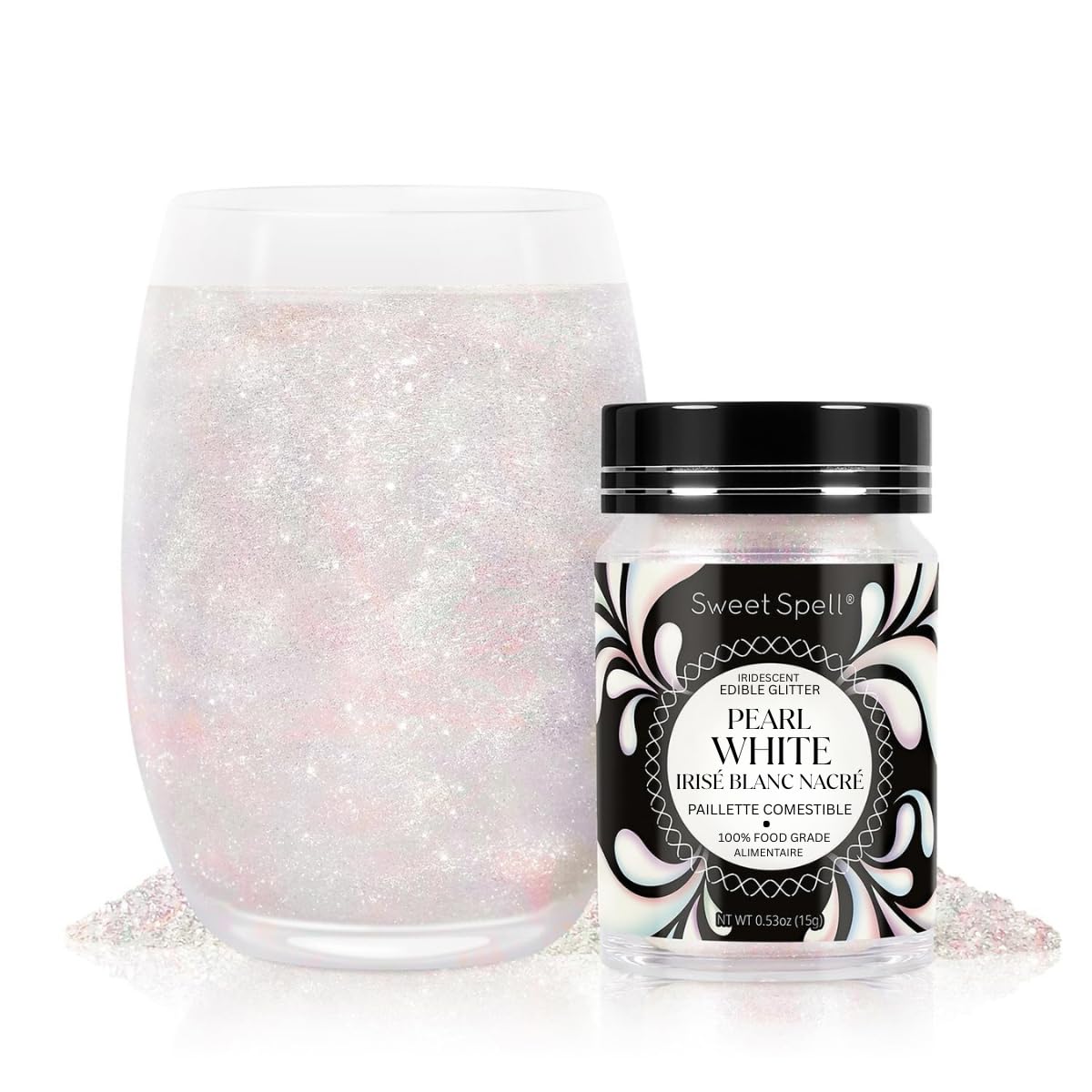 Sweet Spell Pearl Edible Glitter for Drinks, Cocktails, Cakes, Food Grade