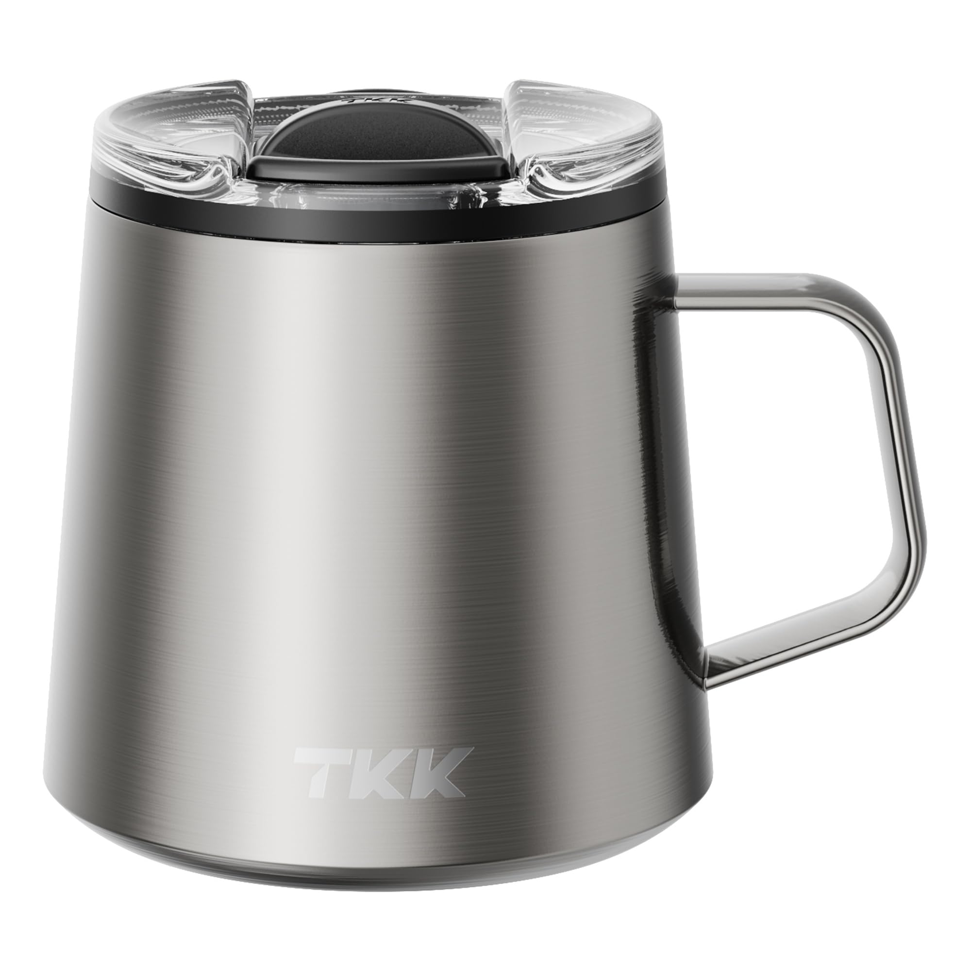 TKK 12 oz Insulated Coffee Mug with Handle Ceramic Coating Detachable Slider Lid Stainless Steel Tumbler Double Wall Vacuum Travel Cup