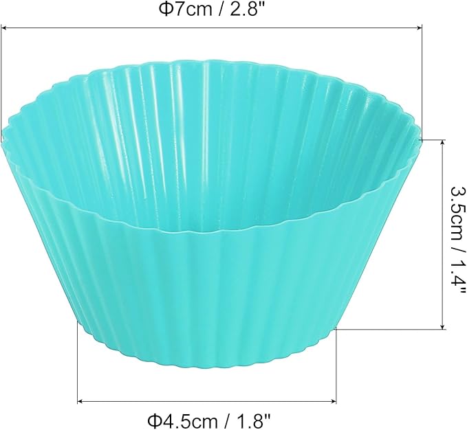 uxcell 42Pcs Silicone Cupcake Liners, Non-Stick Baking Cups, for Cooking Eggs, Baking Muffins and Make a Cake(Mint Green)