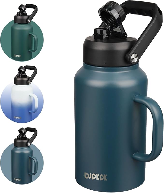 BJPKPK 64oz Insulated Water Bottle, Stainless Steel Vacuum Jug with Handle