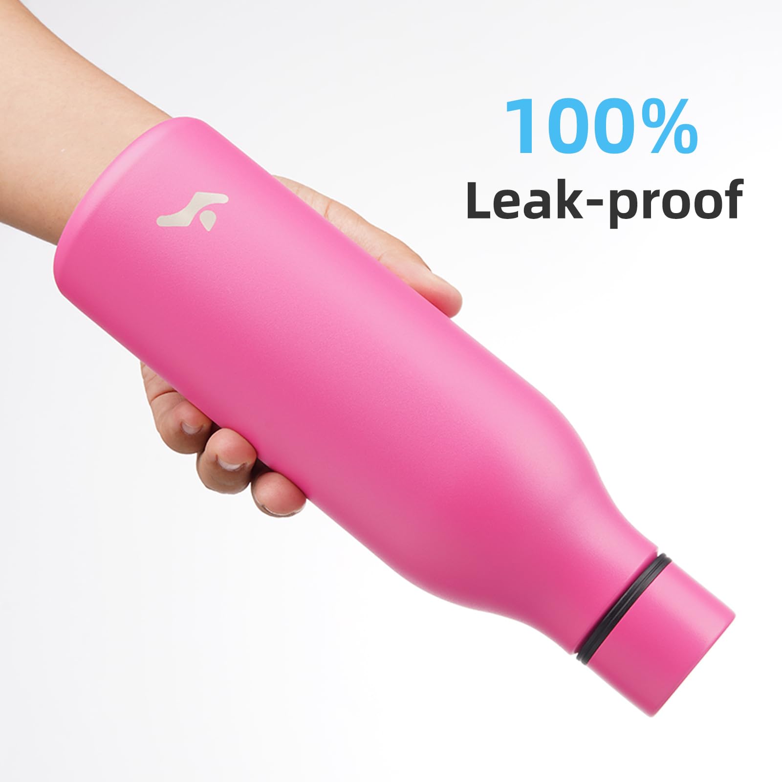 Konokyo 18 oz Insulated Stainless Steel Metal Water Bottle with Strap
