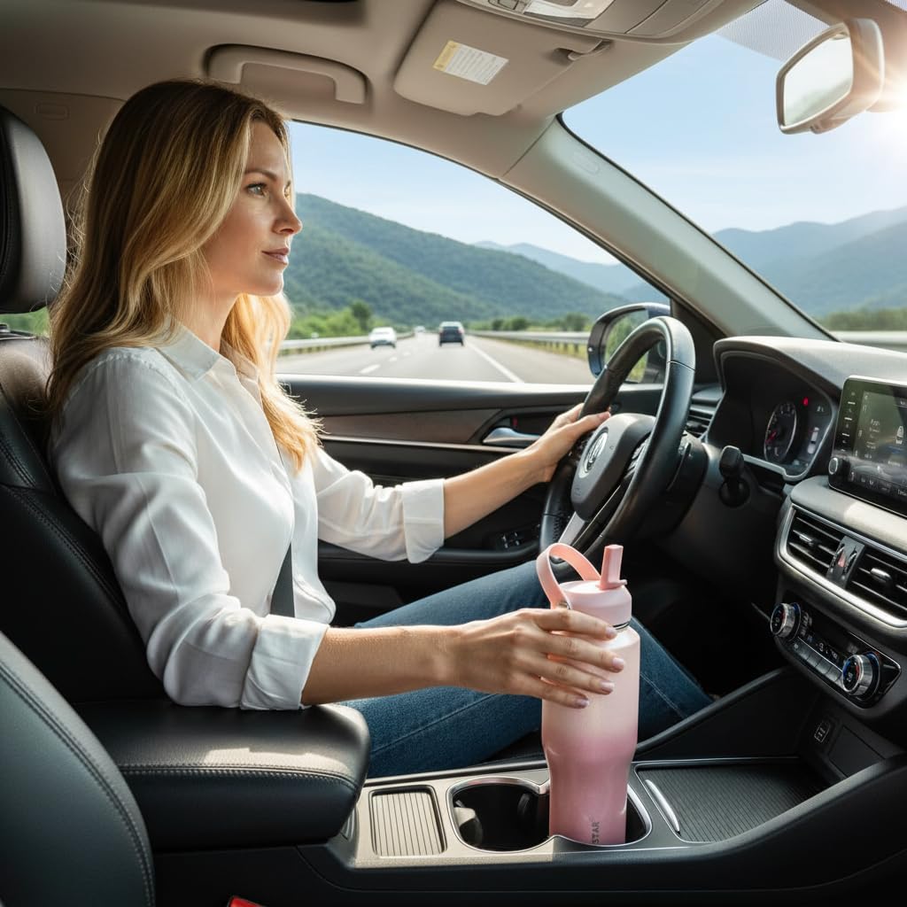 SENDESTAR 32oz Water Bottle Wide Mouth Stainless Steel Vacuum Insulated Double Wall with 2 Straw Lids Fit in Any Car Cup Holder