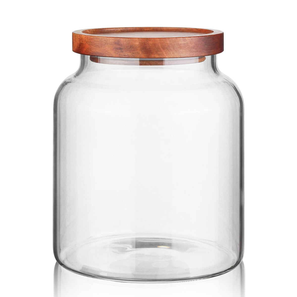Labina Glass Jar with Wood Lid, Airtight Kitchen Storage Canister