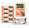 MOJO Caffeine Pouches with Naturally Derived Caffeine from Green Tea, Ginseng, Yerba Mate, L-Theanine & B-Vitamins | Nicotine-Free | Zero Sugar | 50mg Caffeine | Peach Watermelon