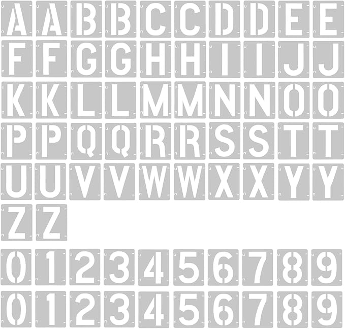 2 Pack -2 Inch Letter Stencils Set, 72 Reusable Stencils for Painting On Wood, Metal, Walls, Fabric, Rocks with Interlocking, Perfect for Banners, Sign Making & DIY Art9(2 inch)