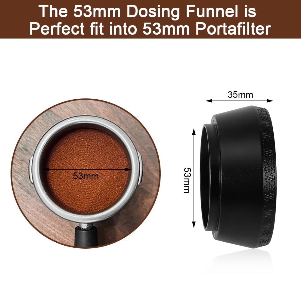 PAMISO Magnetic Dosing Funnel, 53mm Espresso Dosing Funnel Aluminous Alloy Compatible with Breville 53mm Bottomless Portafilter