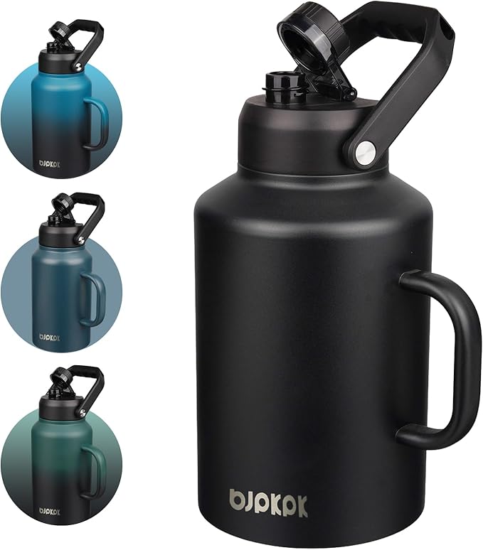 BJPKPK 64oz Insulated Water Bottle, Stainless Steel Vacuum Jug with Handle