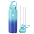 SENDESTAR Stainless Steel Water Bottle, Wide Mouth Water Bottle 18 oz, 24oz,32 oz,40 oz with 2 Lids (Straw Lid), Double Wall Vacuum Insulated Leak Proof, Keep Liquids Hot or Cold