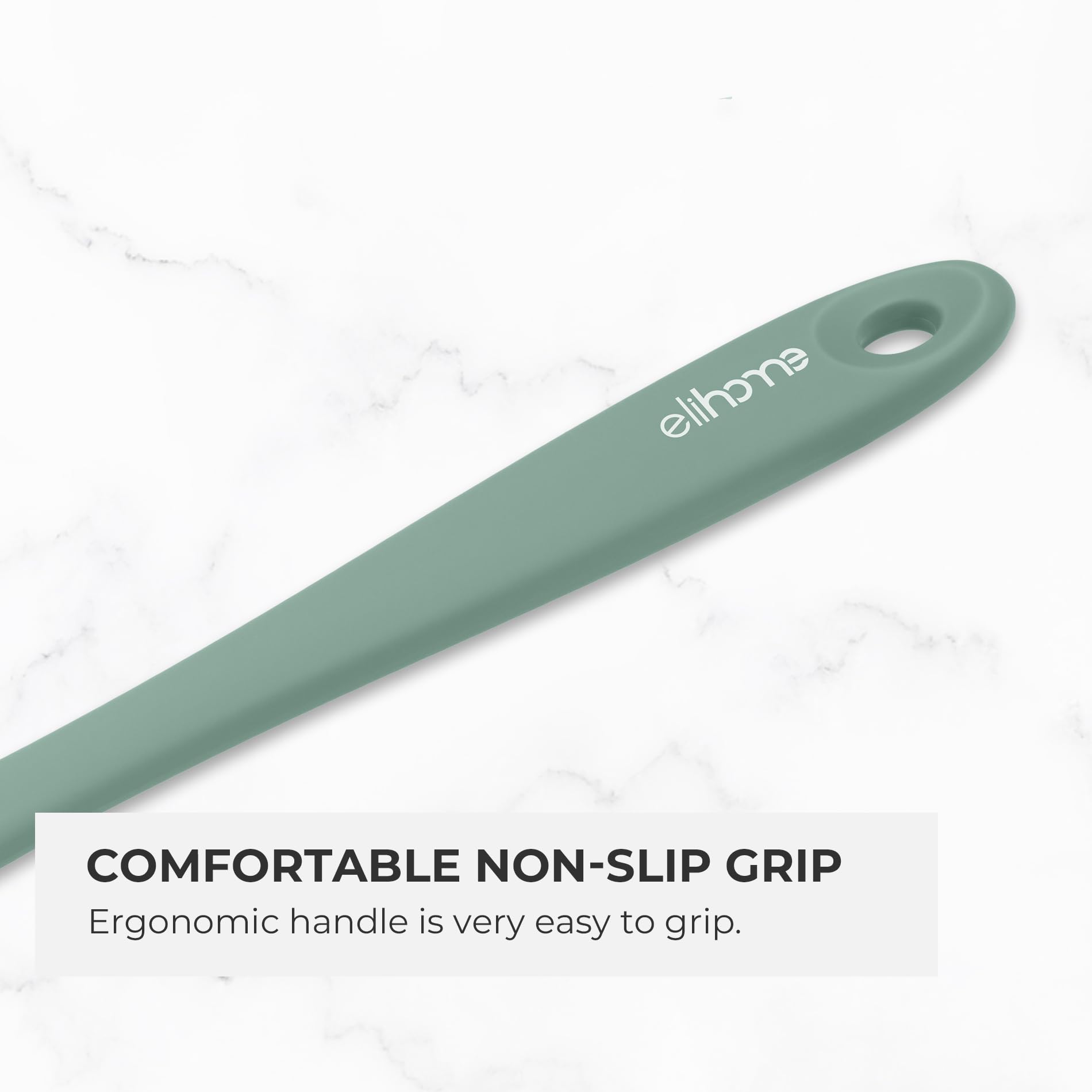 Elihome Mini Silicone Spoonula - Non-Stick Heat Resistant Silicone Scraper Spatula for Mixing, Serving, Scraping, Stirring, and More, 8.75 Inch, Sage Green